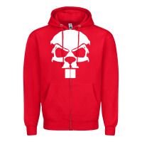 Red crazy beaver skull Zipper Hoodie - artisFamous