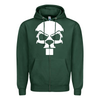 Sports Green crazy beaver skull Zipper Hoodie - artisFamous