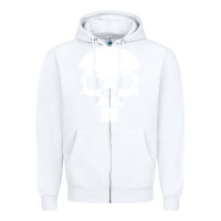 White crazy beaver skull Zipper Hoodie - artisFamous