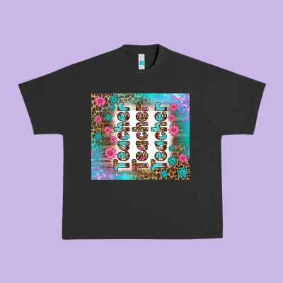Teacher Gemstone And Pink Flower Tumbler Urban Heavy Tee Designed By Bundleandbundleshop