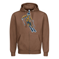 Chestnut born to ski Zipper Hoodie - artisFamous