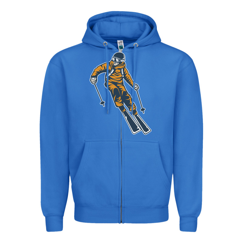 Born To Ski Zipper Hoodie by artisFamous | Teevron