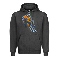 Charcoal Heather born to ski Zipper Hoodie - artisFamous