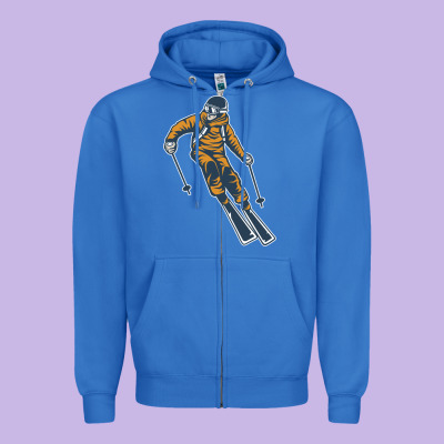 Born To Ski Zipper Hoodie Designed By Artisfamous