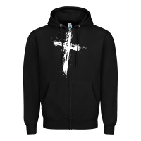 Black cross Zipper Hoodie - artisFamous