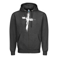 Charcoal Heather cross Zipper Hoodie - artisFamous