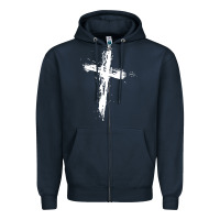 Navy cross Zipper Hoodie - artisFamous