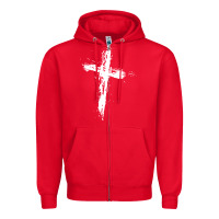 Red cross Zipper Hoodie - artisFamous
