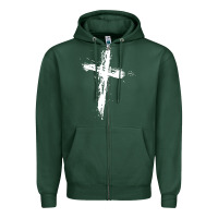 Sports Green cross Zipper Hoodie - artisFamous