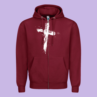 Cross Zipper Hoodie Designed By Artisfamous
