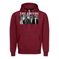 Burgundy The Smiths Zipper Hoodie - artisFamous