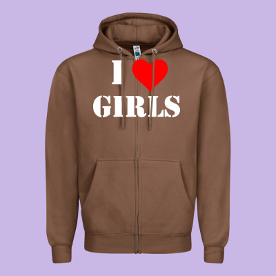 I Love Girls Zipper Hoodie Designed By Artisfamous