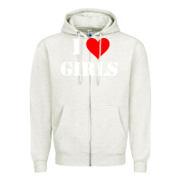 Oatmeal Heather i love girls Zipper Hoodie - artisFamous