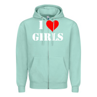 Seafoam i love girls Zipper Hoodie - artisFamous