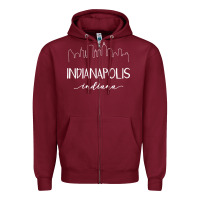 Burgundy indiana Zipper Hoodie - artisFamous
