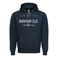 Navy indiana Zipper Hoodie - artisFamous