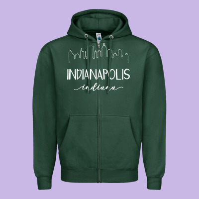 Indiana Zipper Hoodie Designed By Artisfamous