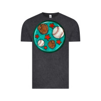 Vintage Black baseball with sunflower round earrings Vintage Tee - BundleAndBundleShop