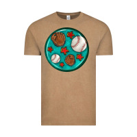Vintage Coffee baseball with sunflower round earrings Vintage Tee - BundleAndBundleShop