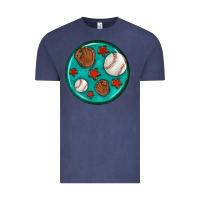 Vintage Denim baseball with sunflower round earrings Vintage Tee - BundleAndBundleShop
