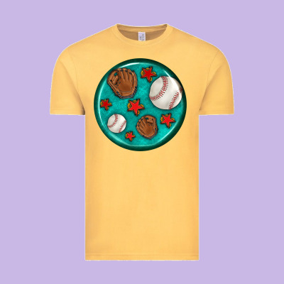 Baseball With Sunflower Round Earrings Vintage Tee Designed By Bundleandbundleshop
