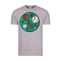 Vintage Zinc baseball with sunflower round earrings Vintage Tee - BundleAndBundleShop