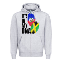 Heather Grey jamaican and haitian mix flag dna heritage Zipper Hoodie - artisFamous
