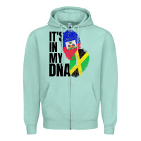 Seafoam jamaican and haitian mix flag dna heritage Zipper Hoodie - artisFamous