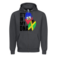 Smoke jamaican and haitian mix flag dna heritage Zipper Hoodie - artisFamous