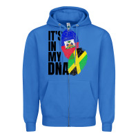 True Royal jamaican and haitian mix flag dna heritage Zipper Hoodie - artisFamous