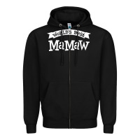 Black World's Best Mamaw Ever Zipper Hoodie - artisFamous
