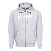 Heather Grey World's Best Mamaw Ever Zipper Hoodie - artisFamous