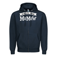 Navy World's Best Mamaw Ever Zipper Hoodie - artisFamous