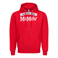 Red World's Best Mamaw Ever Zipper Hoodie - artisFamous