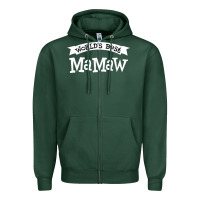 Sports Green World's Best Mamaw Ever Zipper Hoodie - artisFamous