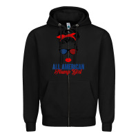 Black all american trump girl Zipper Hoodie - artisFamous