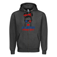 Charcoal Heather all american trump girl Zipper Hoodie - artisFamous