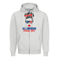 Dove Grey all american trump girl Zipper Hoodie - artisFamous