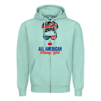 Seafoam all american trump girl Zipper Hoodie - artisFamous