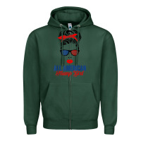 Sports Green all american trump girl Zipper Hoodie - artisFamous