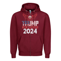 Burgundy trump 2024 take america back Zipper Hoodie - artisFamous