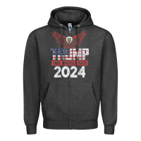 Charcoal Heather trump 2024 take america back Zipper Hoodie - artisFamous
