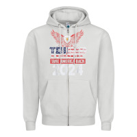 Dove Grey trump 2024 take america back Zipper Hoodie - artisFamous