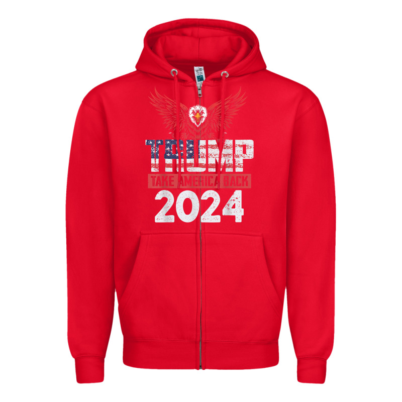 Trump 2024 Take America Back Zipper Hoodie by artisFamous | Teevron