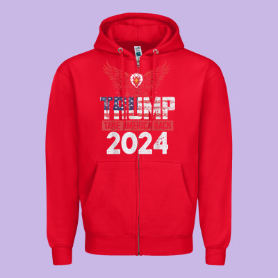 Trump 2024 Take America Back Zipper Hoodie Designed By Artisfamous