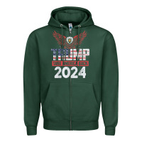 Sports Green trump 2024 take america back Zipper Hoodie - artisFamous