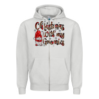 Dove Grey christmas with my gnomies Zipper Hoodie - JahusDesignShop