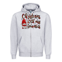 Heather Grey christmas with my gnomies Zipper Hoodie - JahusDesignShop