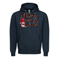 Navy christmas with my gnomies Zipper Hoodie - JahusDesignShop