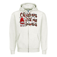 Oatmeal Heather christmas with my gnomies Zipper Hoodie - JahusDesignShop